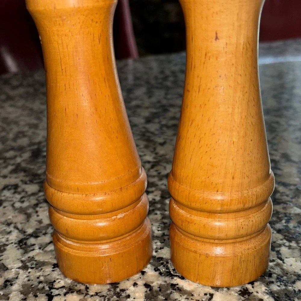 MCM Wooden Salt Shaker and Pepper Mill Grinder Set 8” tall